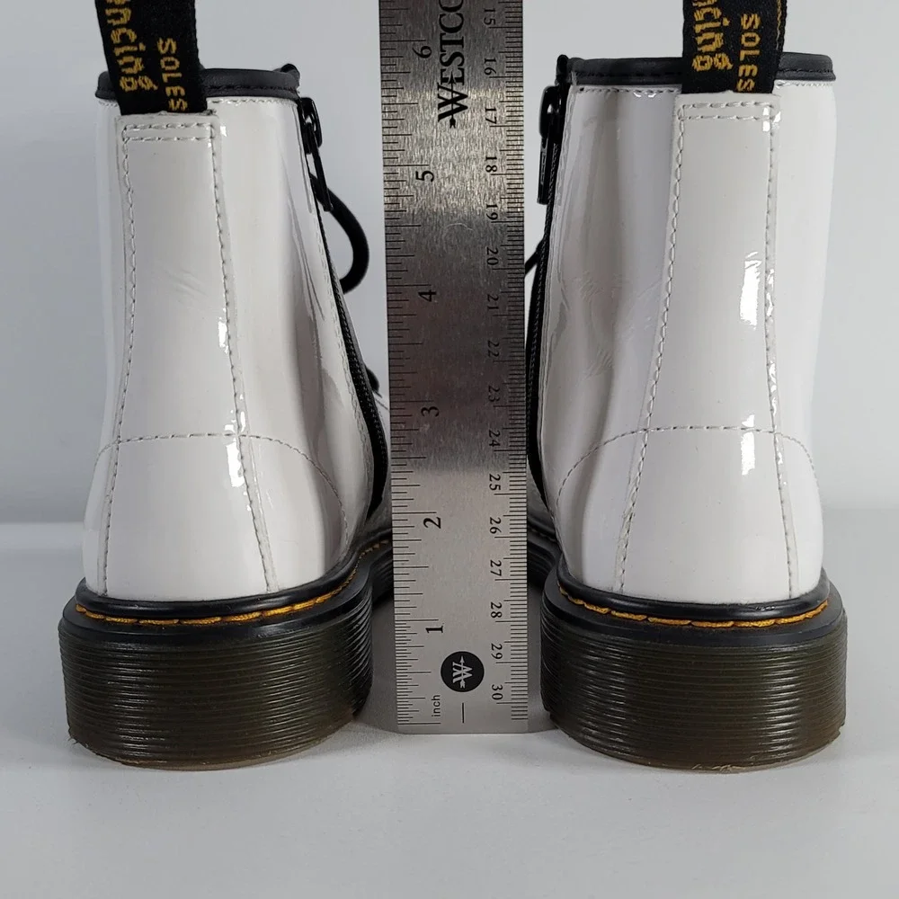 Dr. Martens 1460 J White Boots Patent Leather Side Zip Kids 3 US(EU 34 / UK 2)